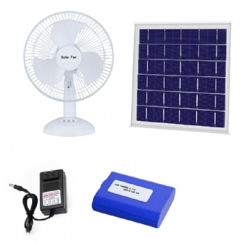 Factory Wholesale 12 inch Solar Charging Table Electric Fan with Power Bank Function Portable and Solar Rechargeable Fan